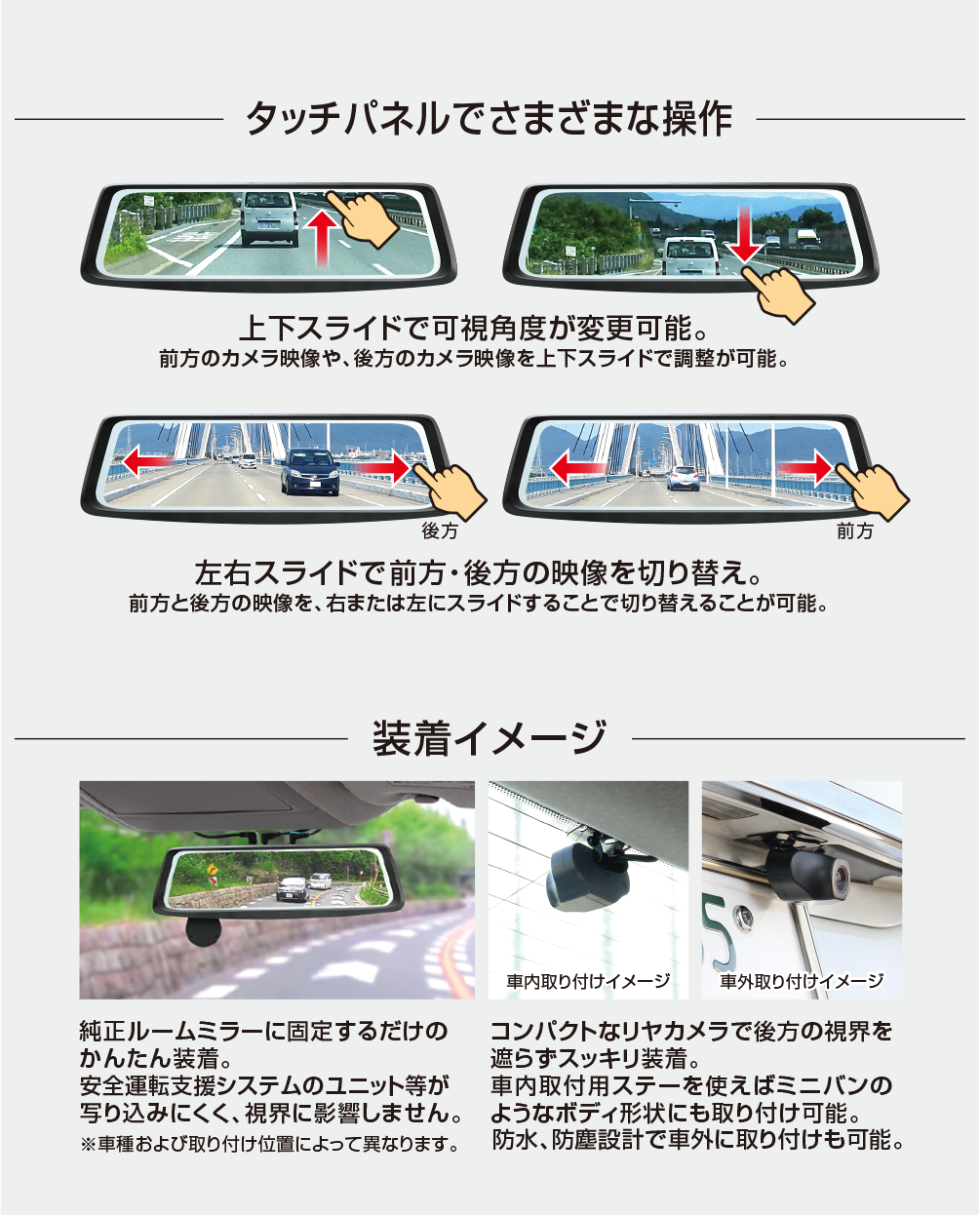 No 5610 前後録画ドライブレコーダーミラー バルーチェ 大橋産業株式会社