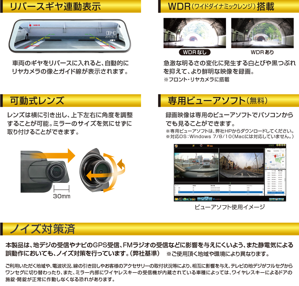 No.5600 前後録画ドライブレコーダーミラー【製造終了品】 | 大橋産業株式会社