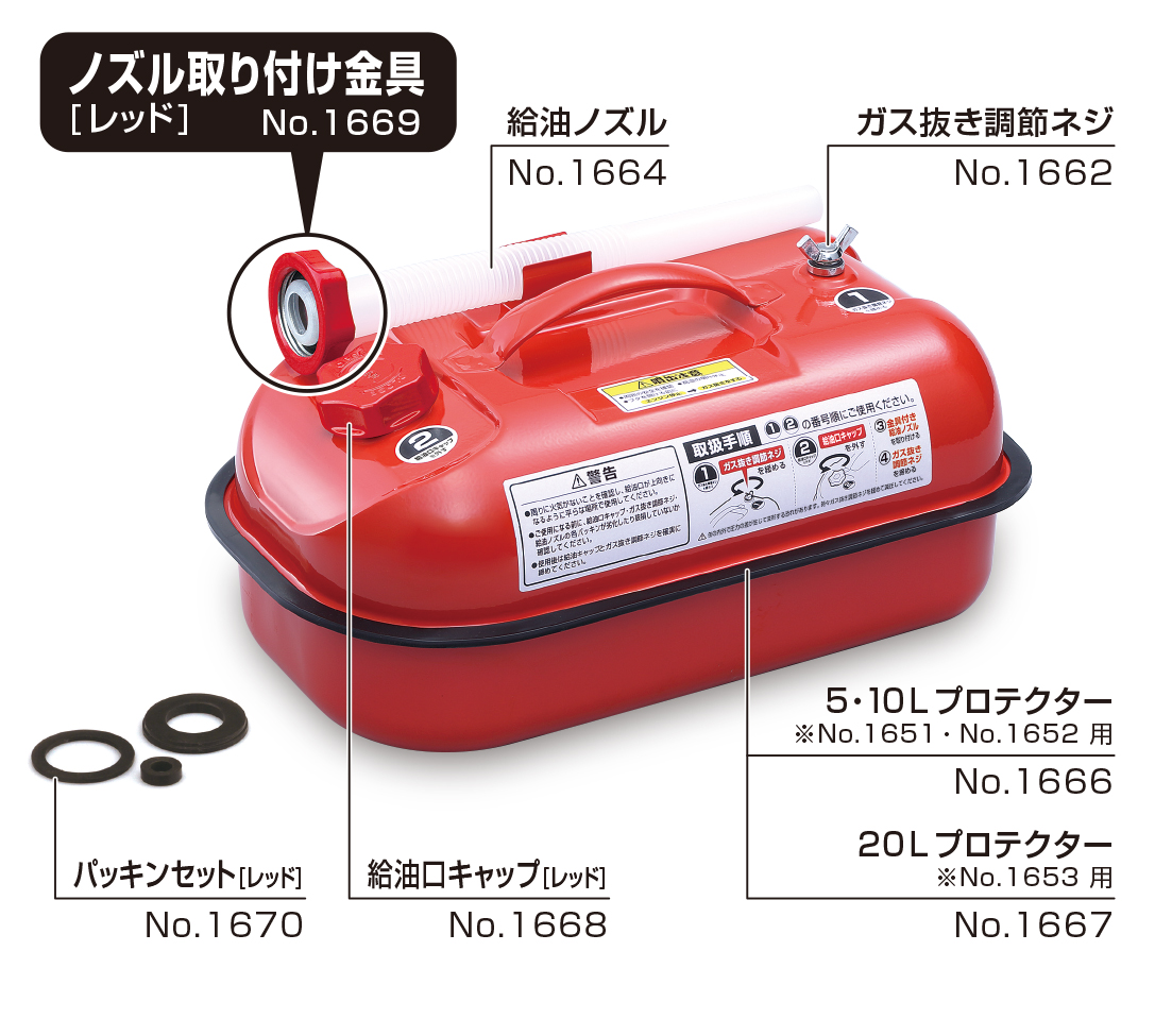 No.1669 ノズル取り付け金具 [レッド] 大橋産業株式会社